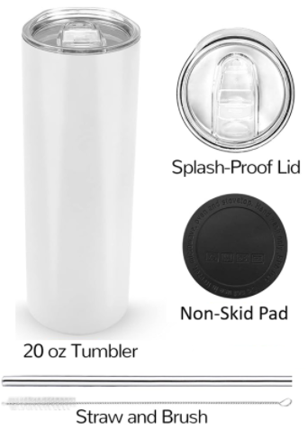 20oz Tumbler with Metal Straw